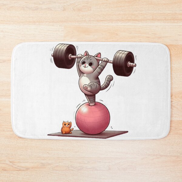 Item preview, Cat lifting weights designed and sold by TomFitCL.