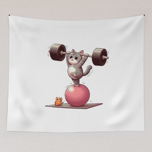 Item preview, Cat lifting weights designed and sold by TomFitCL.