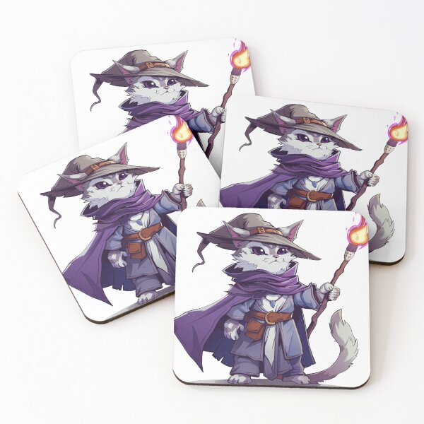 Item preview, Enchanted Cat Mage with Flame Staff designed and sold by dungeonwarriors.