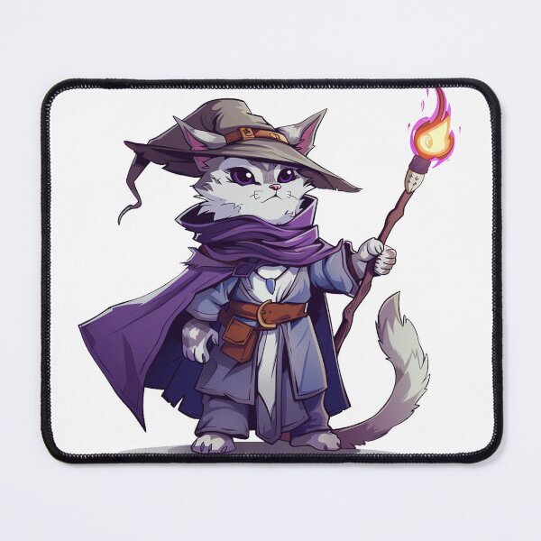 Item preview, Enchanted Cat Mage with Flame Staff designed and sold by dungeonwarriors.