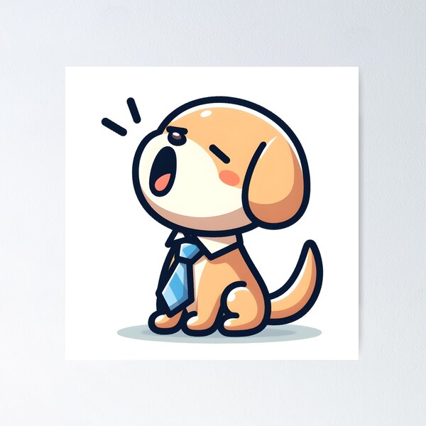 Item preview, Kawaii Dog With Necktie designed and sold by CanvasCutie.