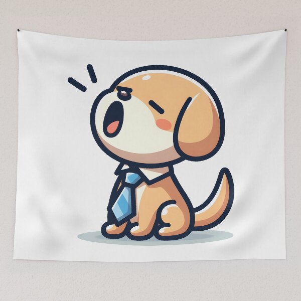 Item preview, Kawaii Dog With Necktie designed and sold by CanvasCutie.