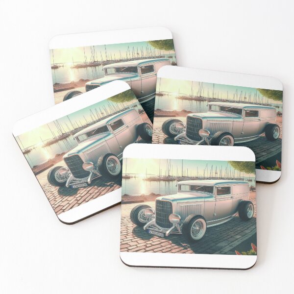 Item preview, Vintage car on a paved path, near a marina. designed and sold by Fredceri01.