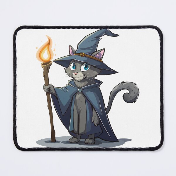 Item preview, Wise Wizard Cat with Enchanted Torch designed and sold by dungeonwarriors.