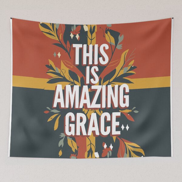 Item preview, Christian Amazing Grace: Minimalist Conceptual Art - Vibrant Typography Illustration designed and sold by HahaHandlesHub.