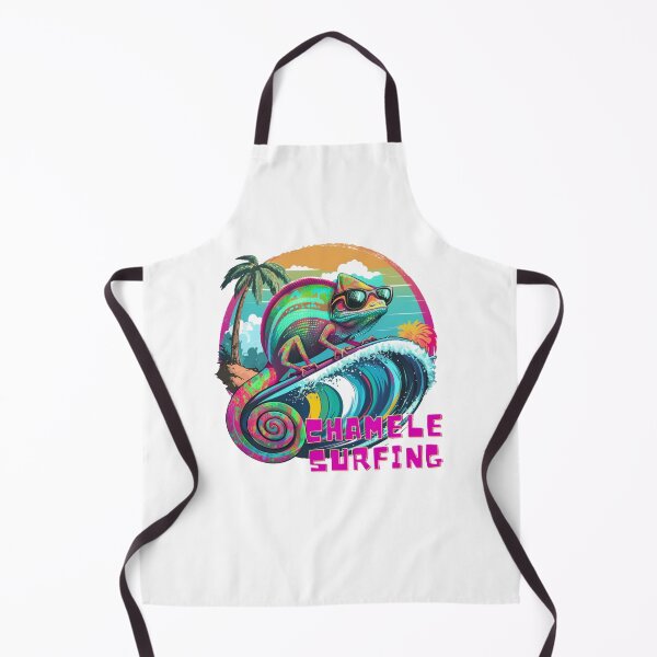 Item preview, Chameleon Surfing Cute Palm waves surfer lovers designed and sold by Vignola7.