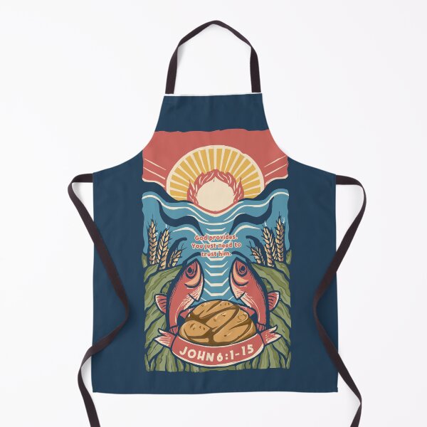 Item preview, Jesus' Miracle of Fish and Bread: Vibrant Christian Illustration Art designed and sold by HahaHandlesHub.