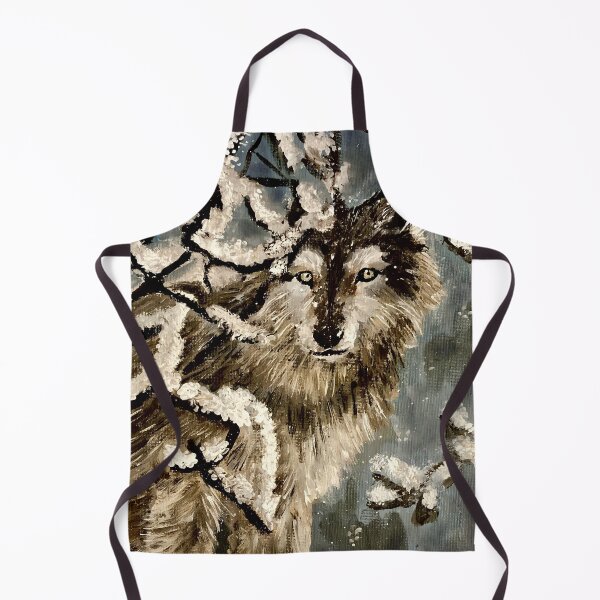 Item preview, Snow wolf acrylic painting designed and sold by Aroeldesigns.