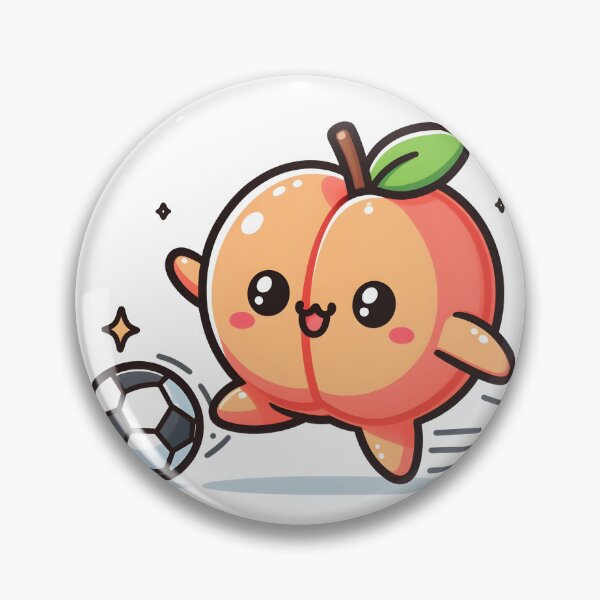 Item preview, Kawaii Peach With Soccer Shoes Playing Soccer designed and sold by CanvasCutie.