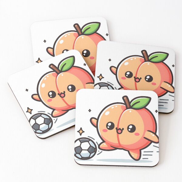 Item preview, Kawaii Peach With Soccer Shoes Playing Soccer designed and sold by CanvasCutie.