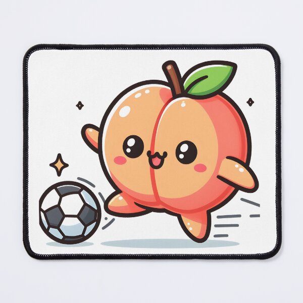 Item preview, Kawaii Peach With Soccer Shoes Playing Soccer designed and sold by CanvasCutie.