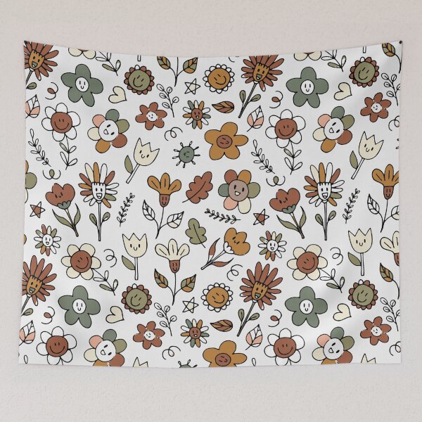 Item preview, Flower Leaves Sun Star Heart ; Bohemian Pattern designed and sold by PatternInArt.
