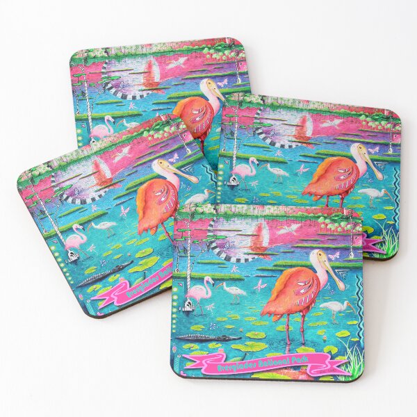 Item preview, Everglades National Park Florida PoP Art Spoonbill Bird Sticker designed and sold by MeganAroon.