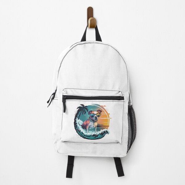 Item preview, Funny Dog Surfing Cute Palm waves surfer lovers designed and sold by Vignola7.