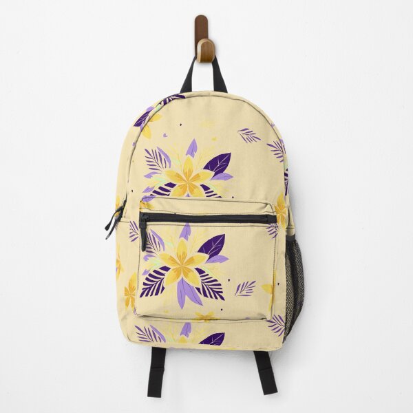 Item preview, Tropical flowers minimalist pattern - yellow and violet - yellow background designed and sold by BucleCasaDi.
