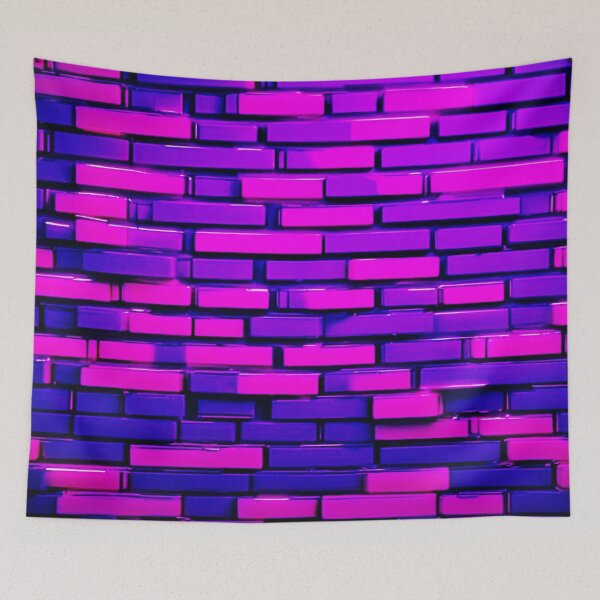 Item preview, Dark Purple Neon Bricks designed and sold by Health And Fitness Posts e-Store.