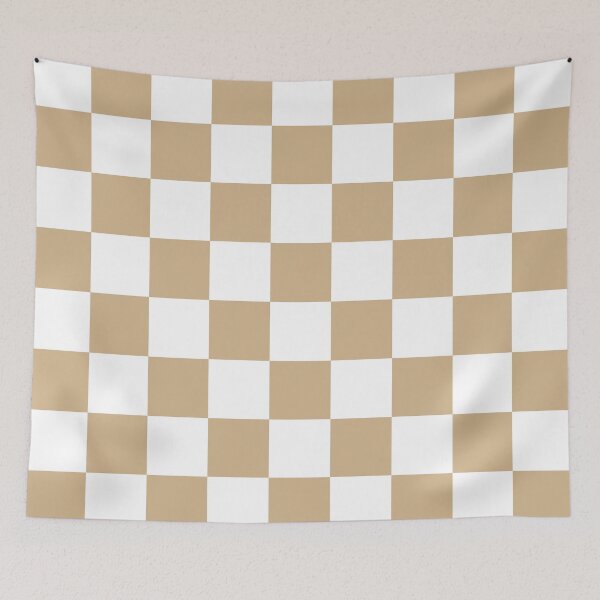 Item preview, Checkered - White and Tan Brown designed and sold by JustPatterns2.