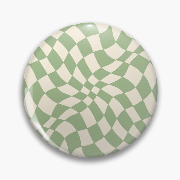 Item preview, Green and Cream Distorted Warped Checkerboard Pattern II designed and sold by velvetearth.