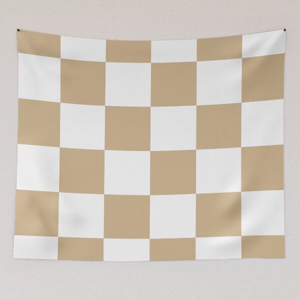 Item preview, Large Checkered - White and Tan Brown designed and sold by JustPatterns2.
