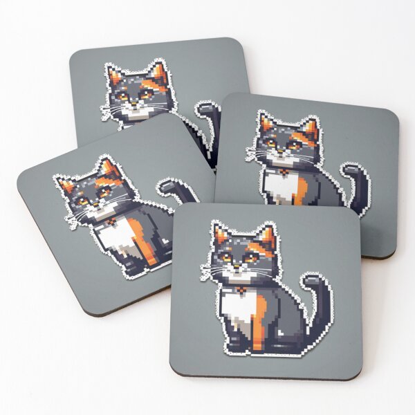 Artikelvorschau, Lustige Katzen-Pixel-Kunst entworfen und verkauft von Planetporridge.