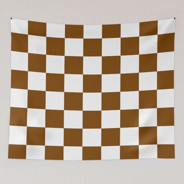 Item preview, Checkered - White and Chocolate Brown designed and sold by JustPatterns2.