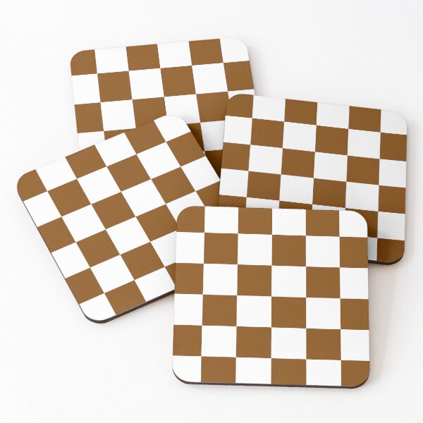 Item preview, Large Checkered - White and Chocolate Brown designed and sold by JustPatterns2.