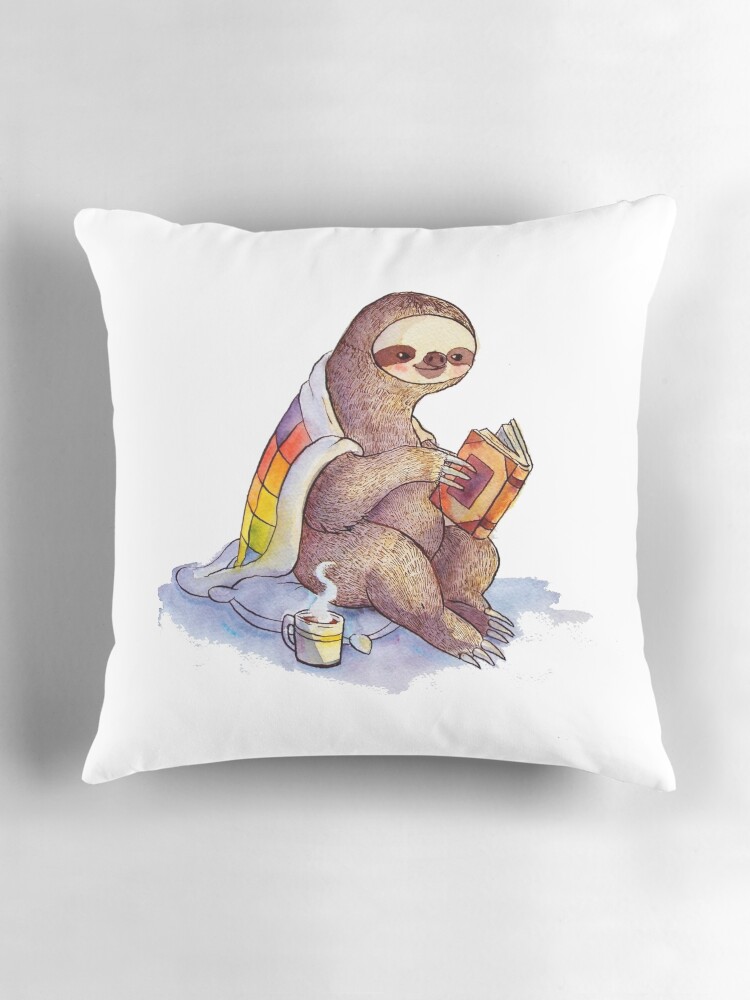 Thumbnail 3 of 4, Pillow, Cozy Sloth designed and sold by katiecrumpton.