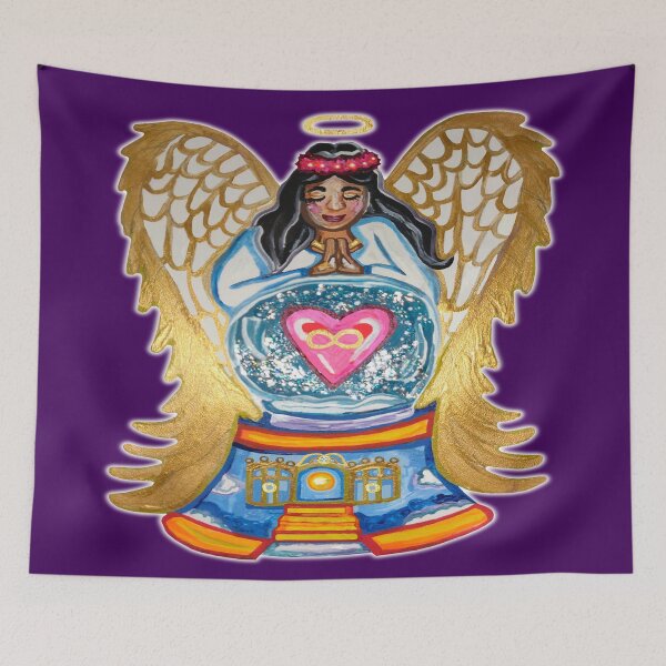 Item preview, Heavenly Eternal Love Infinity Angel Snowglobe designed and sold by Deborah Camp.
