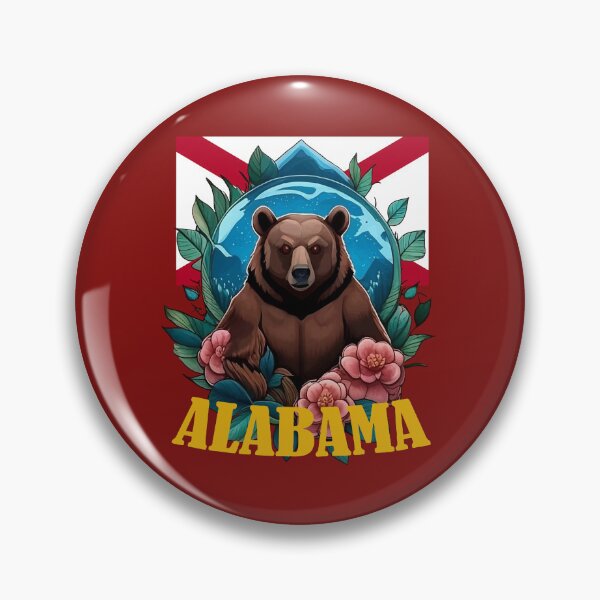 Item preview, Black Bear Surrounded by Camellia With Alabama State designed and sold by taiche.