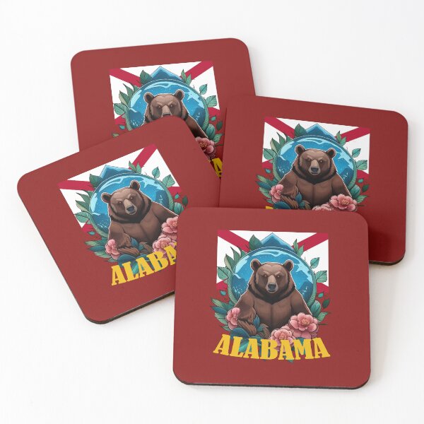 Item preview, Black Bear Surrounded by Camellia With Alabama State designed and sold by taiche.