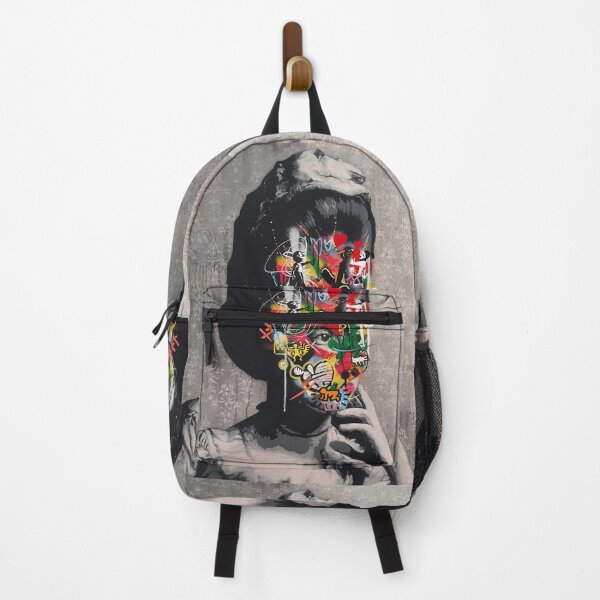 Item preview, Defaced by Graffiti - Woman Classic Portrait Painting Banksy designed and sold by WE-ARE-BANKSY.