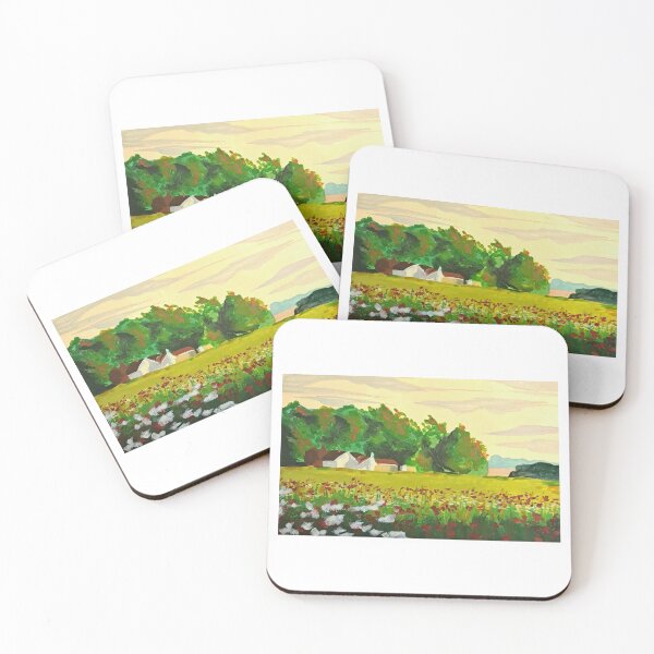 Item preview, Home at Sunset Hour Gouache Painting designed and sold by BethFolArt.