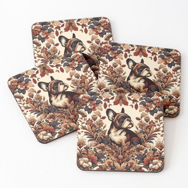 Item preview, Frenchie in floral design. designed and sold by Drew-Drew.