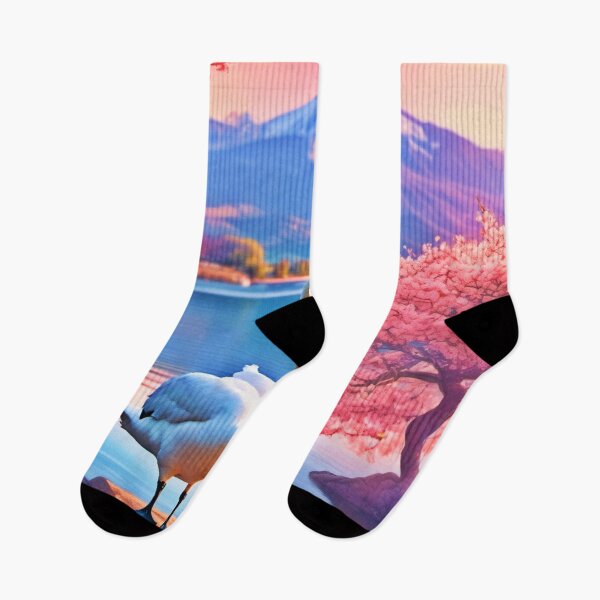 Item preview, Swan and Cherry Blossom Lake designed and sold by Health And Fitness Posts e-Store.