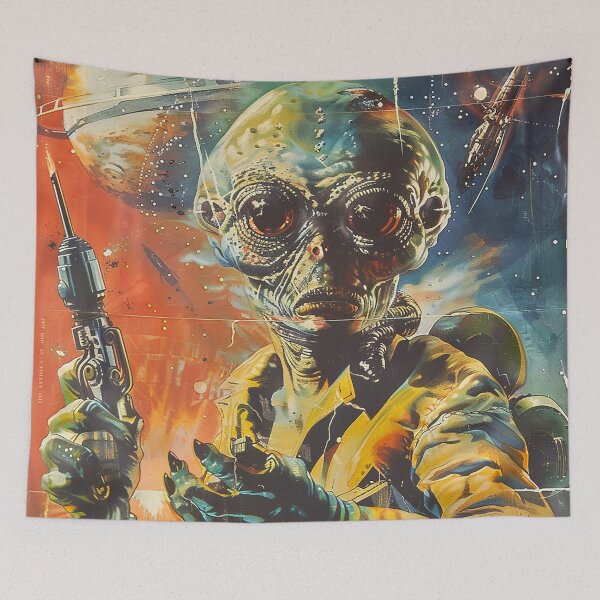 Item preview, Vintage Alien, Sci-Fi Art designed and sold by nomiraclehere.