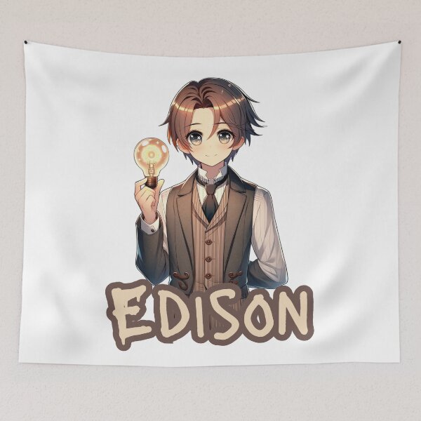 Item preview, Thomas Edison with Light Bulb he Invented designed and sold by kylmllr101684.
