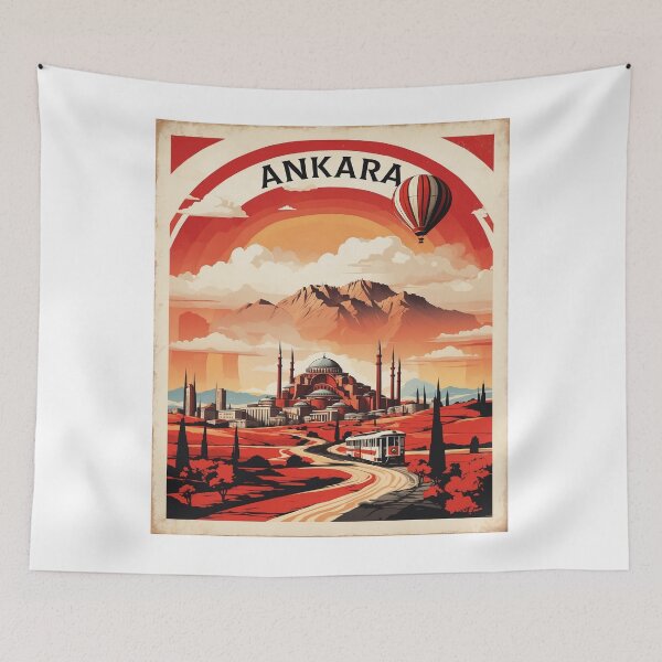 Item preview, Ankara Turkey Vintage Travel Poster designed and sold by TravelersGems.