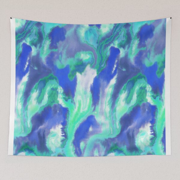 Item preview, Ink fusion water effect blue designed and sold by Alessandro Remo Mazzoni Remotextiles.