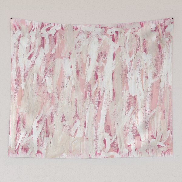 Item preview, "Innocence in Numbers" - Pink and White Motion Abstract Lines designed and sold by pngrktes-art.