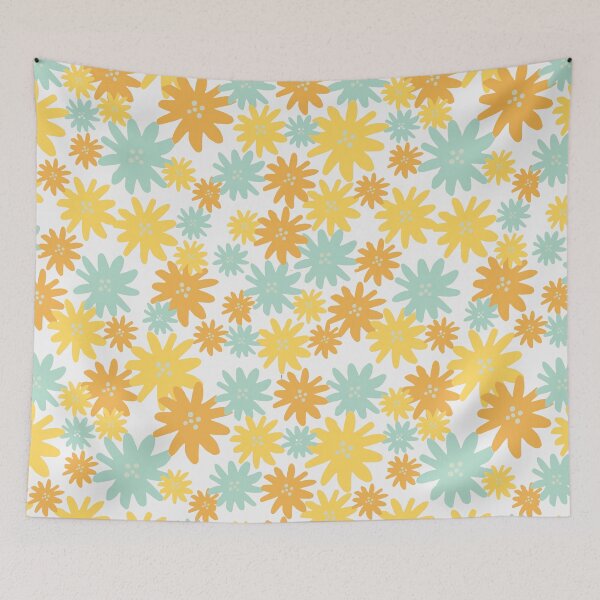 Item preview, Yellow & Blue  Flower ; Bohemian Pattern designed and sold by PatternInArt.