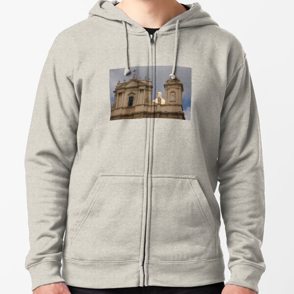 Perfectly Placed Ray of Sunshine - Noto Cathedral Saint Nicholas of Myra Zipped Hoodie