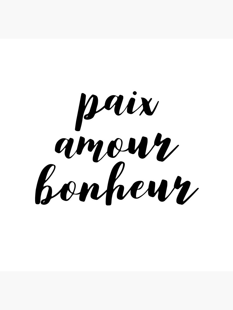 Paix Amour Bonheur Tote Bag By Adelemawhinney Redbubble