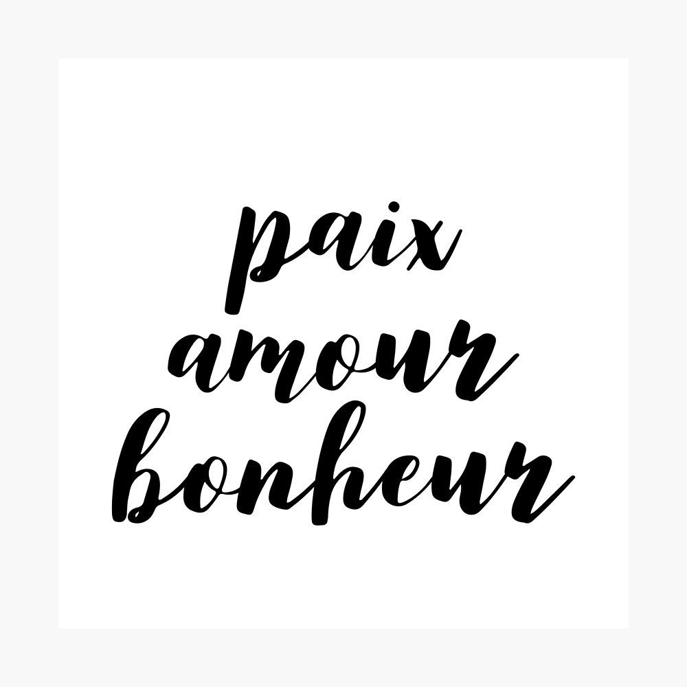 Paix Amour Bonheur Poster For Sale By Adelemawhinney Redbubble