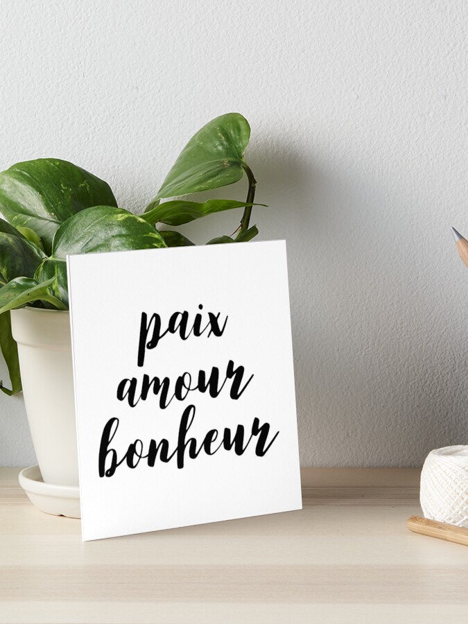 Paix Amour Bonheur Art Board Print By Adelemawhinney Redbubble