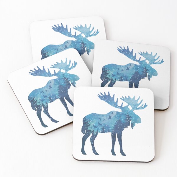 Item preview, Starry Skies, Moose Watercolor designed and sold by Erica Leigh.