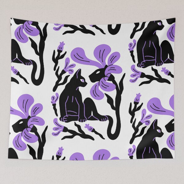 Item preview, Cat and flowers designed and sold by noico.