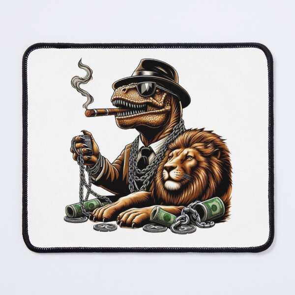 Item preview, A gangster dinosaur with a majestic lion. designed and sold by GALACTICArtsUSA.