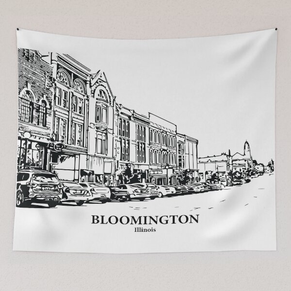Aperçu de l'œuvre Bloomington-Illinois créée et vendue par Lakeric Cityscapes.