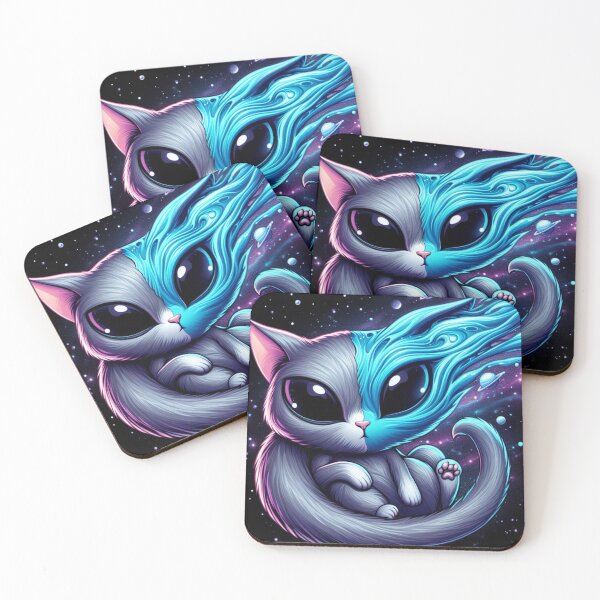 Item preview, Alien Cute Fantasy Cat who loves music designed and sold by JL Studio - Cozy Arts.