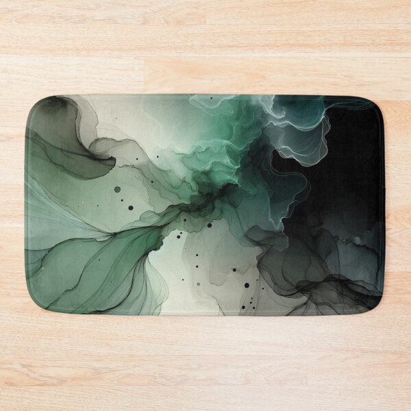 Item preview, Greenish and Black Pastel Mint Elegance on Dark designed and sold by CardsStudio.